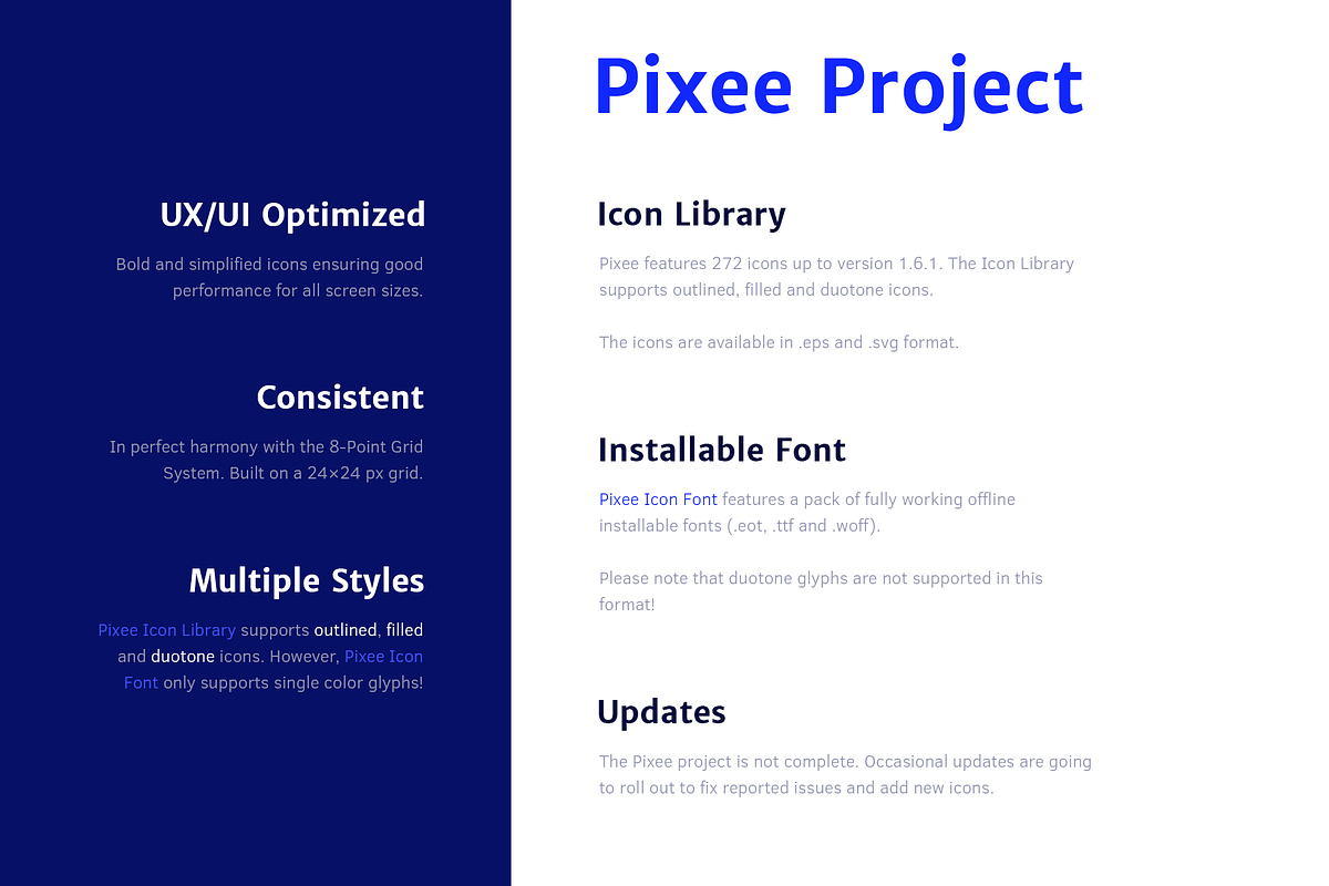 Pixee Icon Font preview 2