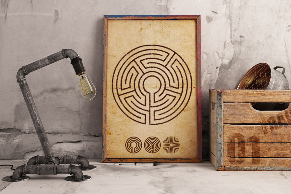 Labyrinth Stamps - Vector & PNG, a Texture Graphic by Offset