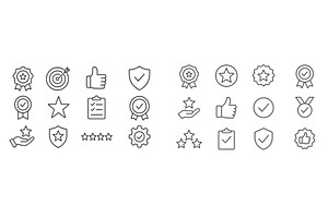 Collection of simple outline icons, a Finance Illustration by ZinetroN