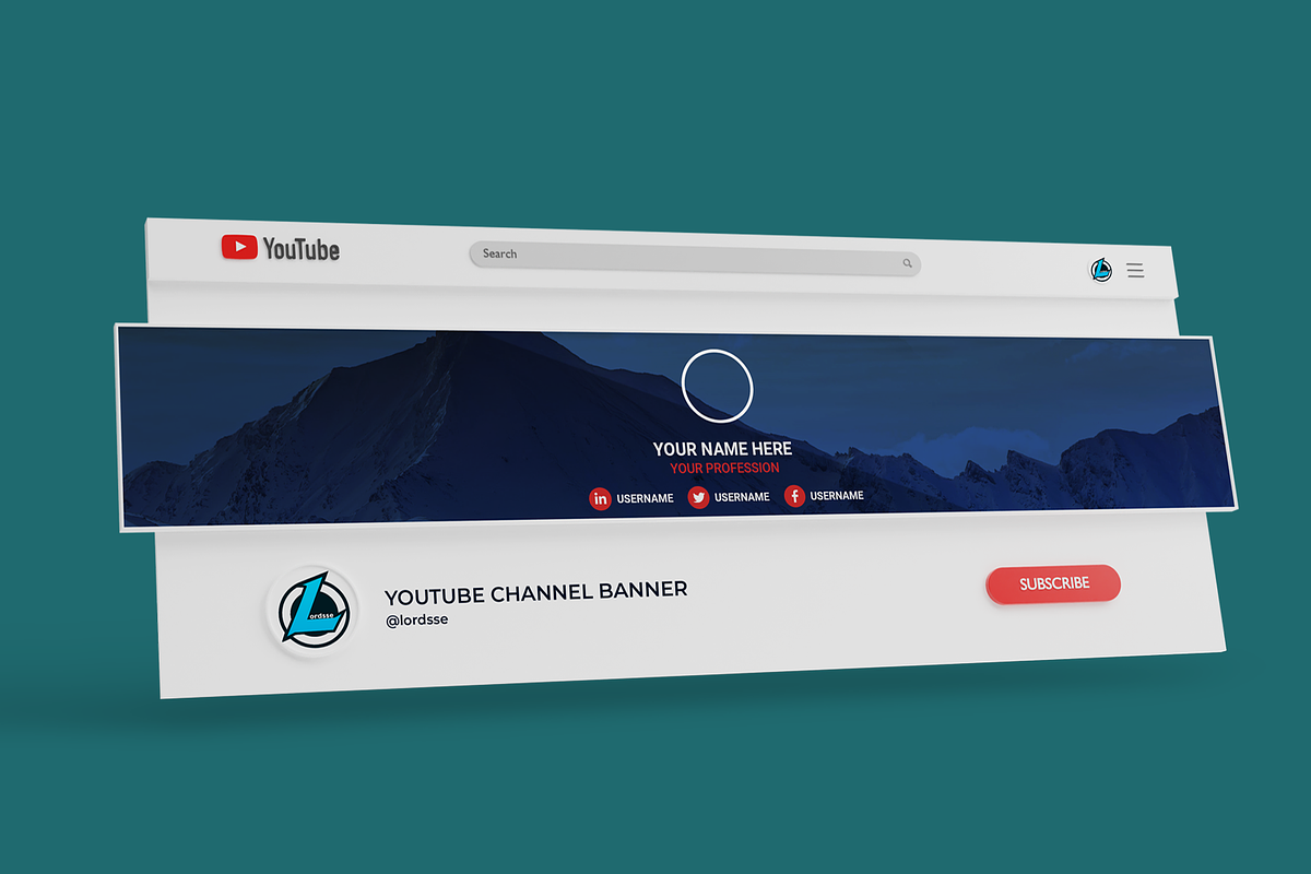 YouTube Multipurpose Banner Set 2, a Social Media Template by Lordsse (Photo 1 of 2)