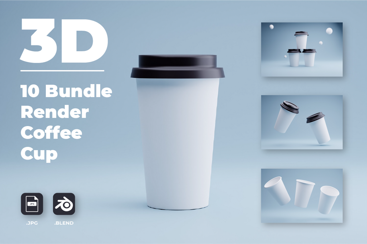 10 Bundle 3D Render Coffee Cup, a Food & Drink 3D Model by Astuti Studio (Photo 1 of 11)