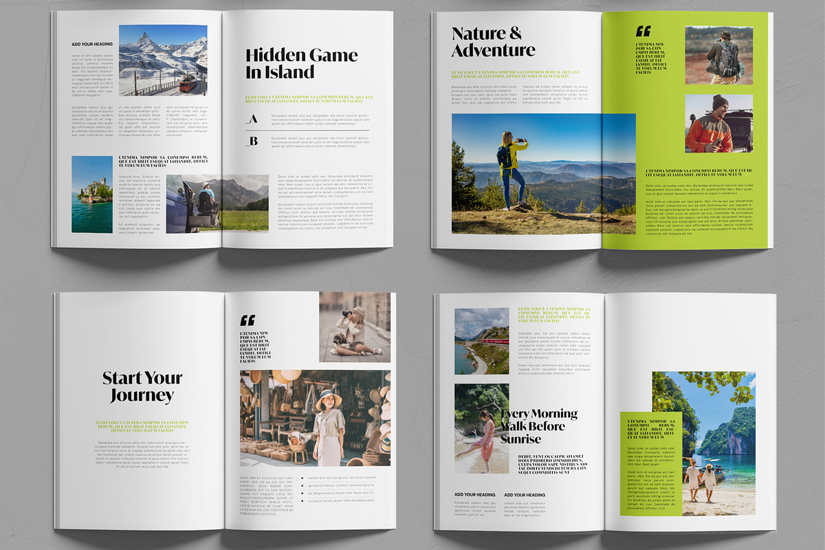 Modern Travel Magazine Layout