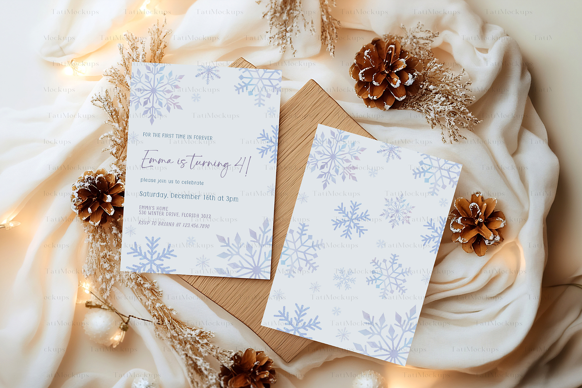 Double Christmas Card Mockup, a Product Mockup by TatiMockup (Photo 3 of 4)