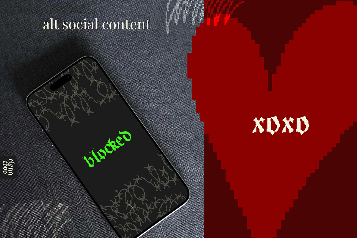 Noir Valentine punk pixel doodles, an Object Graphic by Elena Choo (Photo 10 of 13)