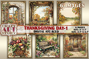 Thanksgiving day-1 picture collage, a Seasonal Illustration by CraftArtStory (Thumbnail 1 of 3)