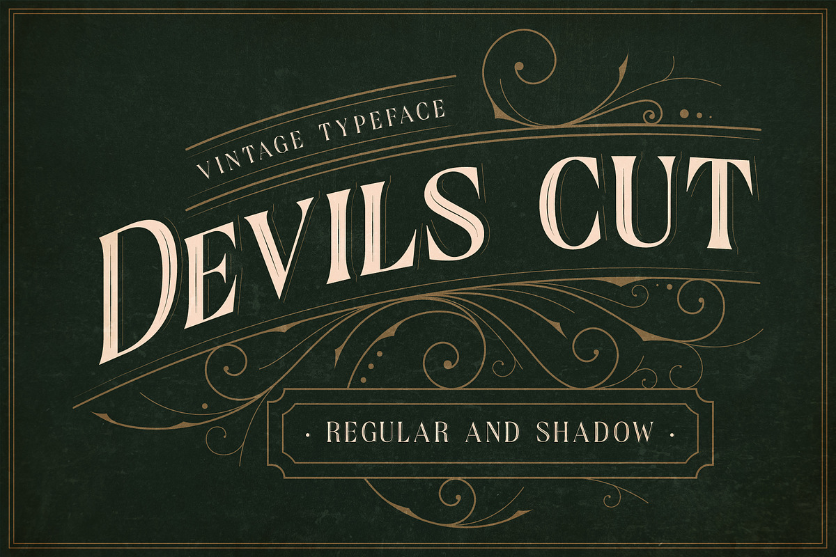 Devils Cut - Vintage Label Typeface, a Serif Font by Surplus Type Co (Photo 1 of 9)