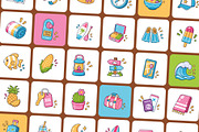 100 Summer Flat Icons, an Emoji Icon by Vectors Market (Thumbnail 8 of 11)
