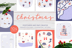 Christmas postcards, map creator