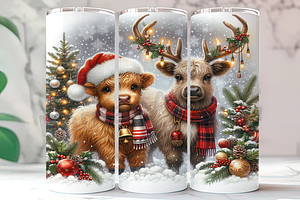Highland Cow Reindeer Tumbler PNG, an Arts & Entertainment Photo by LamanAzalea