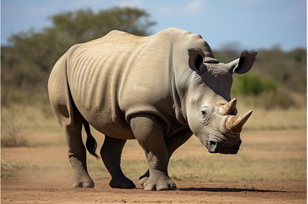 White rhinoceros. Generate Ai, an Animal Photo by Ylivdesign