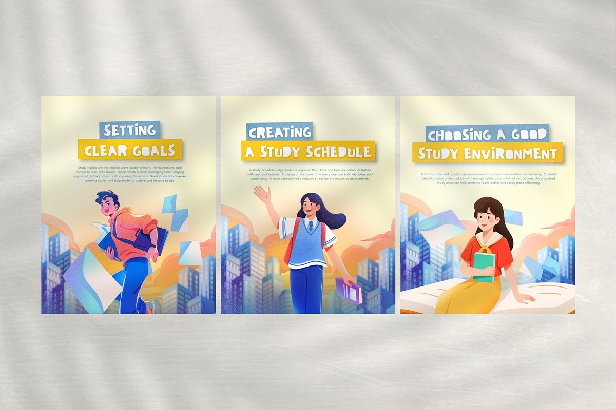 Study Habits Carousel Canva, a Social Media Template by Dstudio (Photo 2 of 5)