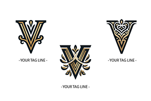 3 Classic Letter V Logo