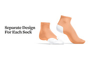 Socks 4 Types Mockups Set, a Bottom Mockup by rebrandy (Thumbnail 5 of 12)