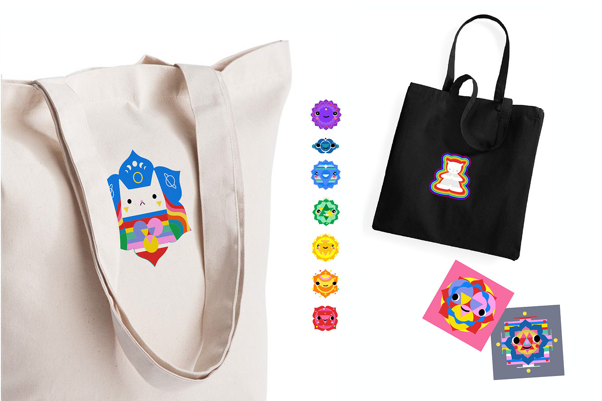 Chakras & geometry  kawaii style, an Animal Illustration by Alena (Photo 4 of 6)