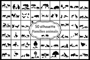 Silhouettes 50 families of animals