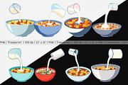 Cereal Bowl with Milk Clipart, a Graphic by Artnoy (Thumbnail 2 of 5)