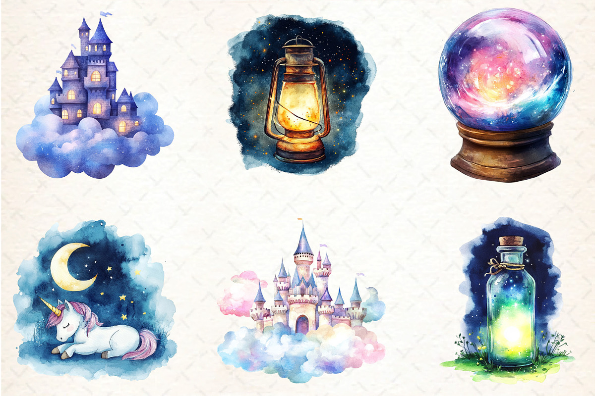 Dreamy Watercolor Creations Clipart, an Illustration by DreamCafeArt (Photo 3 of 6)