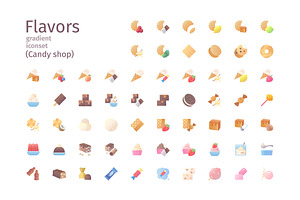 Candy Shop Flavors Gradient Iconset