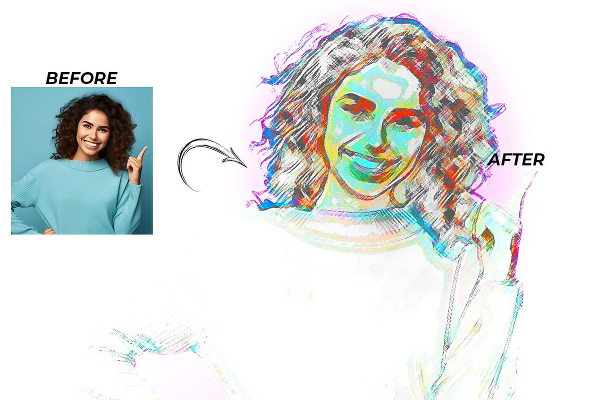 Neon Abstract Portrait FX, an Action Add-On by Studio Retouch (Photo 13 of 13)