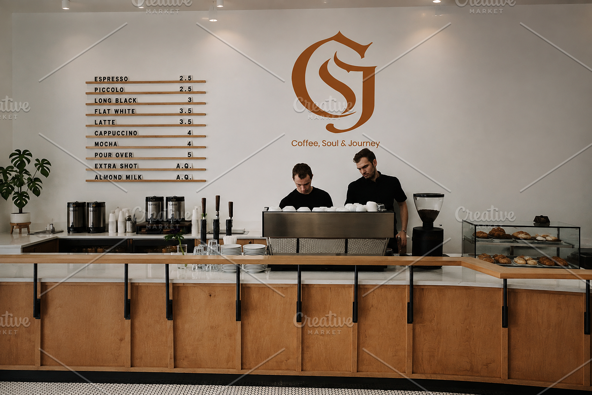 CSJ Monogram Logo Coffee Shop, a Branding & Logo Template by Atlantis X Nurman Arbai (Photo 2 of 3)