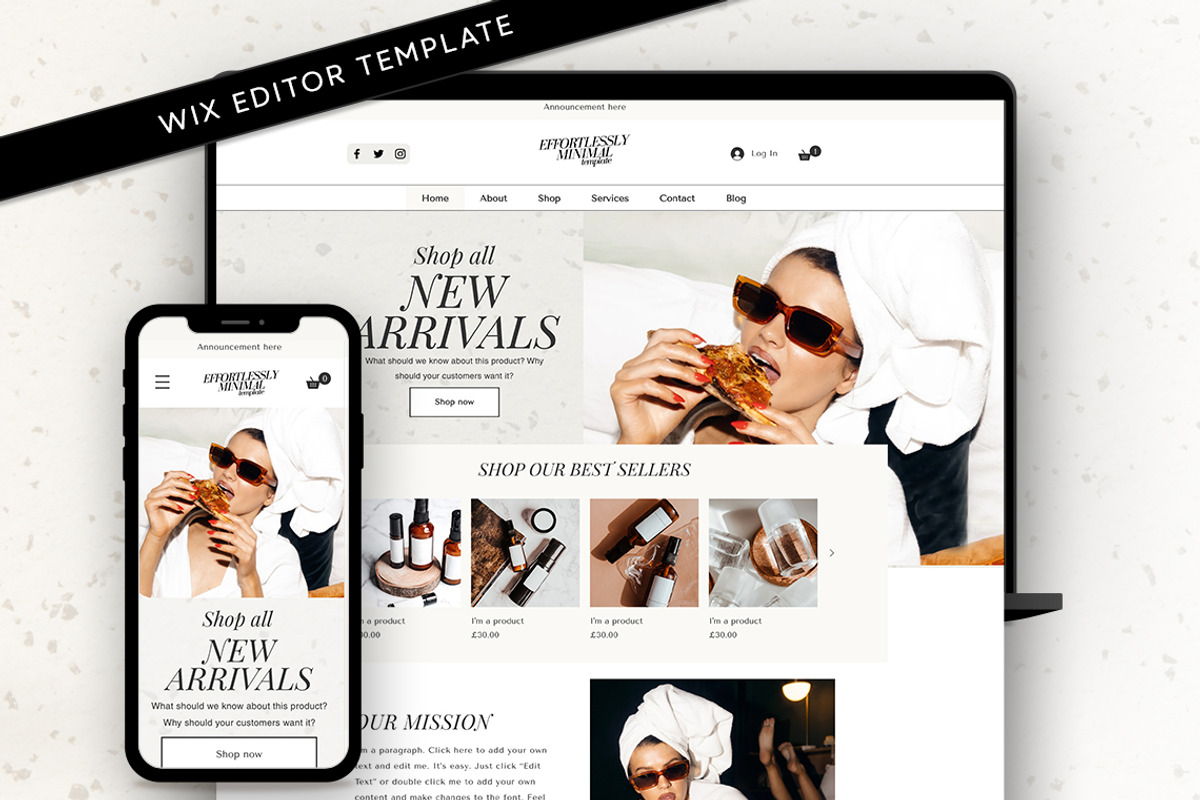 Minimal Neutral Wix Website Template, a Wix Template by Template Twist Shop (Photo 1 of 10)