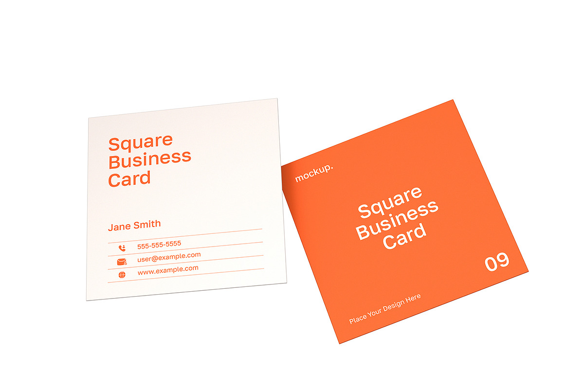 Square Business Card Mockup Bundle, an Advertising Mockup by graphypix (Photo 14 of 14)