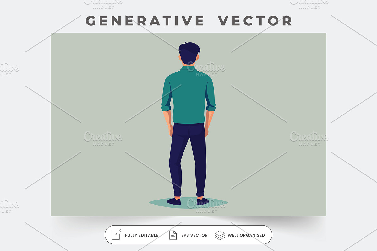 A man is seen standing alone, facing, a Graphic by SouravDesign