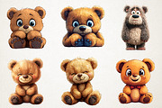 Cute Teddy Bear Emotions Clipart Bun, an Illustration by RobertsArt (Thumbnail 7 of 7)