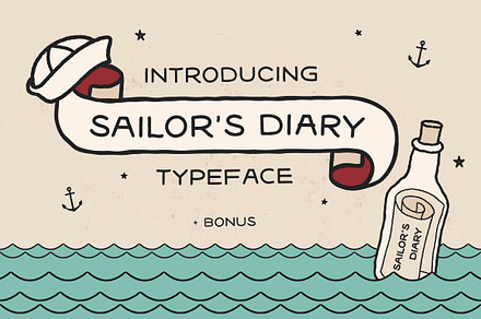 Sailors Diary Tattoo Style Font, a Sans Serif Font by BAD TASTE
