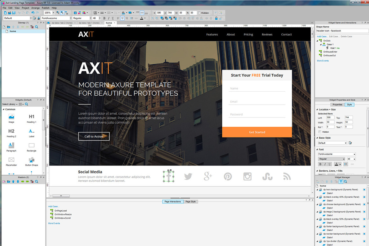 Axit - Axure Adaptive Views Template, a Landing Page Template by Axure Themes (Photo 5 of 6)