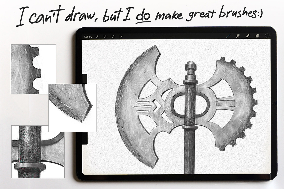 Pencil Brushes Procreate Sketch Pack, a Brush Add-On by ZenLettering (Photo 5 of 7)