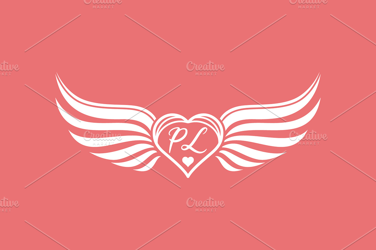 Angel Wings with Initial For Couple, a Branding & Logo Template by Atlantis X Nurman Arbai (Photo 2 of 2)