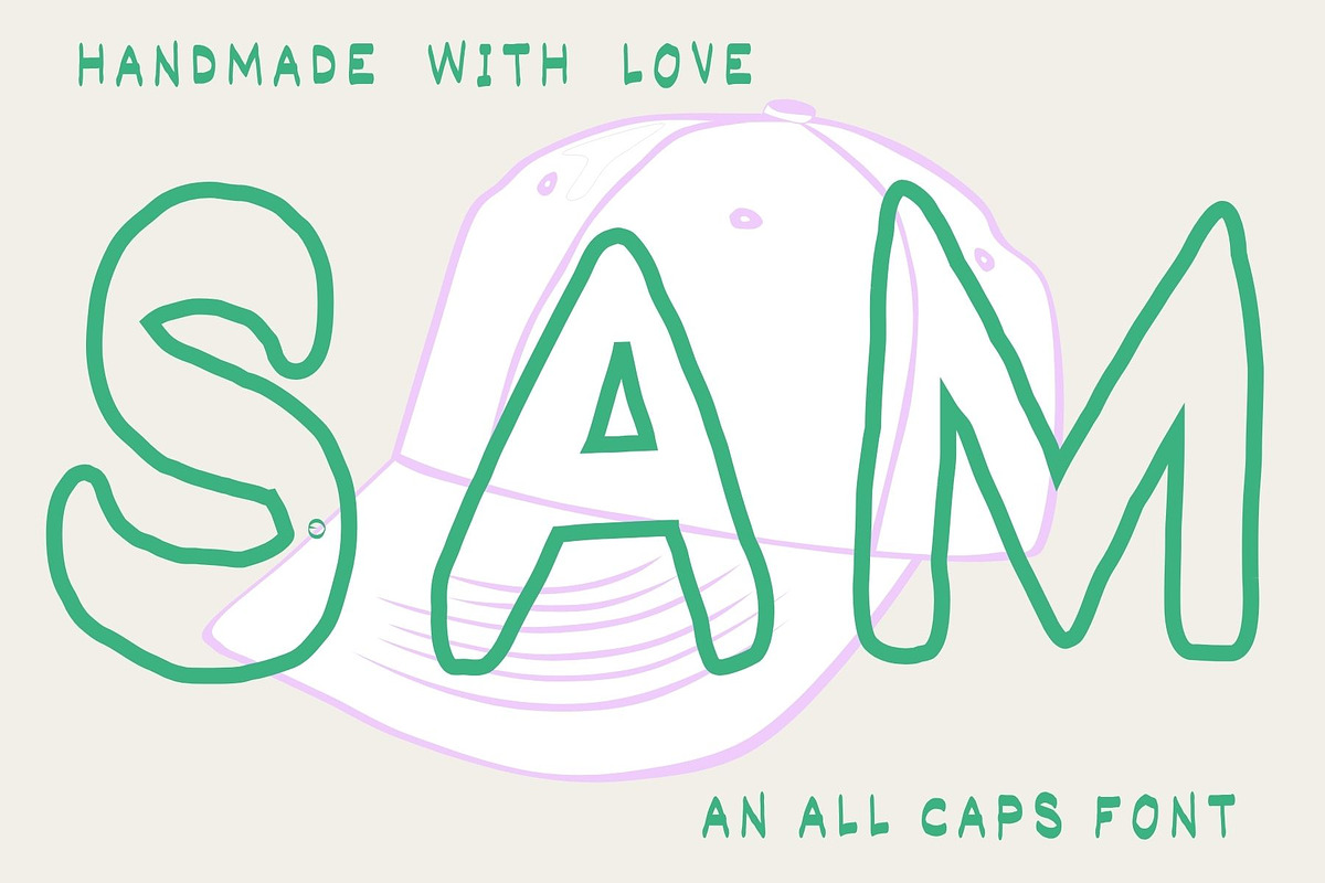 Sam All Caps Handwriting Font, a Sans Serif Font by Eryn Rose Design (Photo 2 of 12)