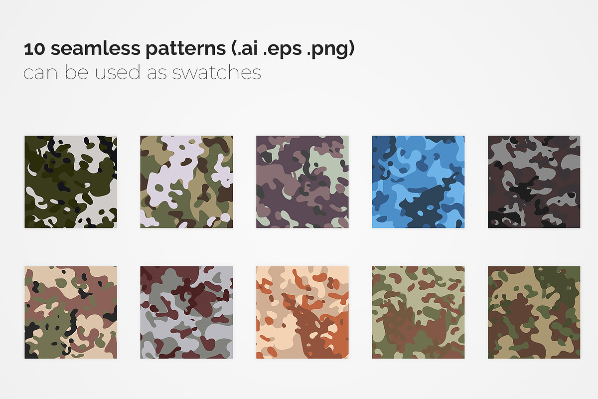 France Flecktarn Camouflage Patterns, a Pattern Graphic by 3Y_Design (Photo 2 of 5)
