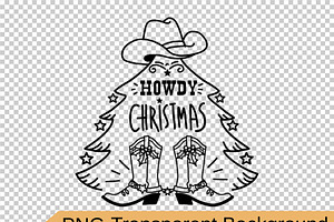 Cowboy Christmas SVG, PNG Howdy