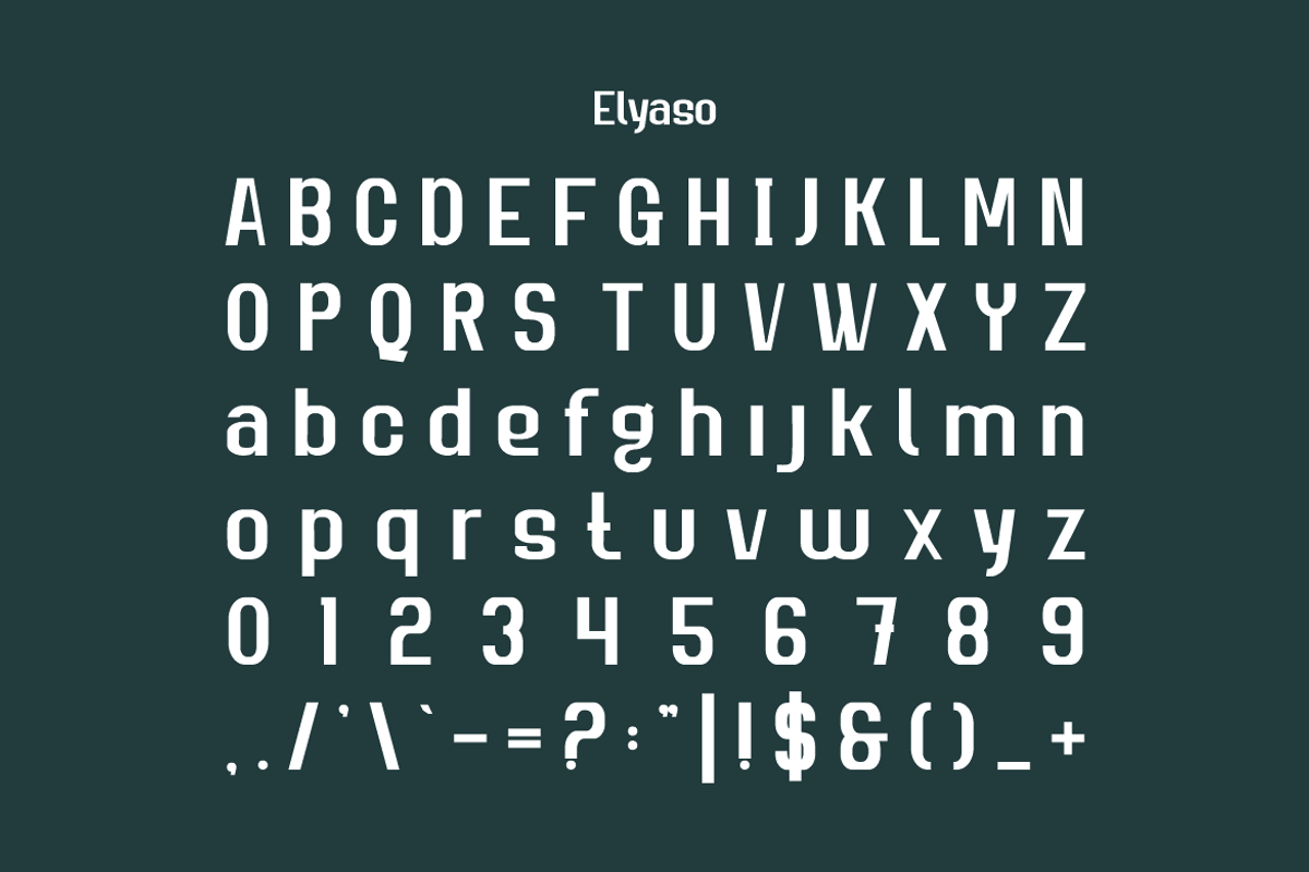 Elyaso - Corporate Logo Font, a Sans Serif Font by Iqsiart Studio (Photo 6 of 7)
