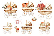Pumpkins Carriage Watercolor Clipart, an Illustration by Sunflower Day Love (Thumbnail 4 of 5)
