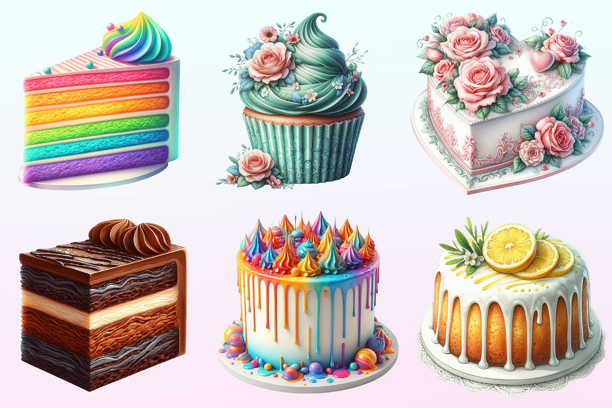 Watercolor Cake Clipart PNG, a Graphic by CitraGraphics (Photo 2 of 4)