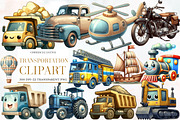 Watercolor Transportation Clipart, an Illustration by Designworld (Thumbnail 1 of 6)