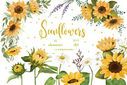 Watercolor Sunflower PNG Clipart, an Object Graphic by ArtGiftsStudio (Thumbnail 1 of 6)