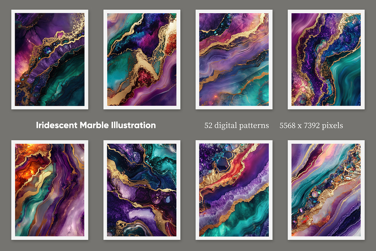 Iridescent Marble Illustration, a Decorative Illustration by Housui Patterns (Photo 3 of 12)
