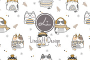 Winter cute cats pattern, a Pattern Graphic by lindoet23 (Thumbnail 1 of 2)