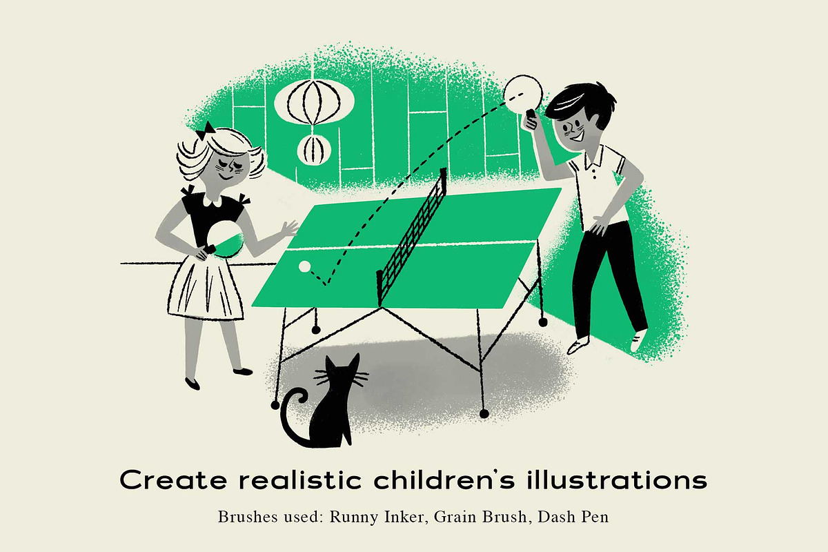 The Mid-Century Procreate Brush Pack, a Brush Add-On by RetroSupply Co. (Photo 2 of 12)