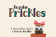 Prickles Regular, a Serif Font by Kristy Hatswell (Thumbnail 1 of 6)