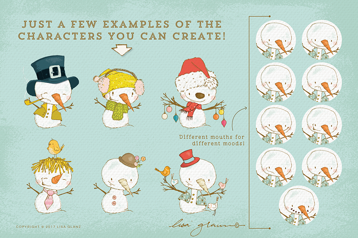 Build your own Snowman and more!, an Illustration by Lisa Glanz (Photo 3 of 9)