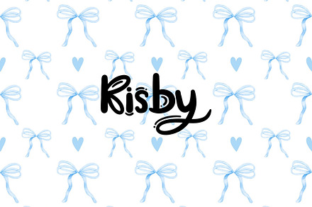 Blue Coquette Ribbon Seamless, a Pattern Graphic by KisbyArt