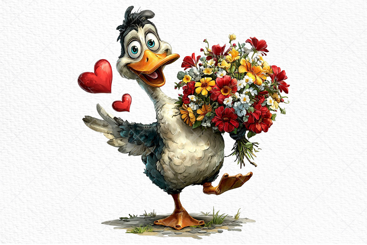 Spring & Valentine Goose Clipart, an Illustration by Craft Nest (Photo 10 of 11)