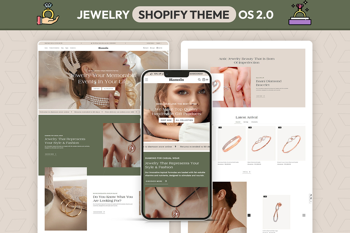 Jewelry Store | Shopify Theme, a Shopify Template by LogicGo Shopify Experts (Photo 1 of 7)