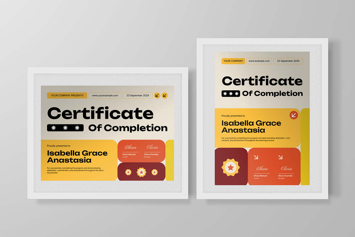 Creative Certificate Of Completion, a Flyer Template by Annora Studio (Photo 3 of 6)