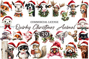 Quirky Christmas Animal Peeking Clip, a Seasonal Illustration by designcity5 (Thumbnail 1 of 5)
